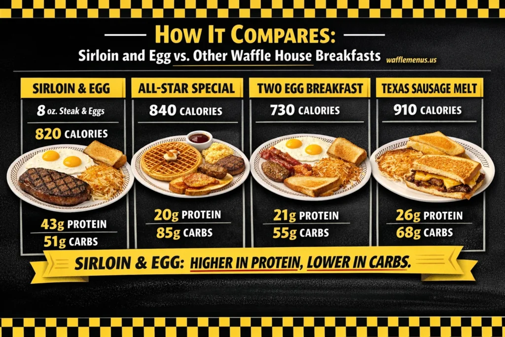 Waffle House Sirloin And Egg Breakfast with Hashbrown