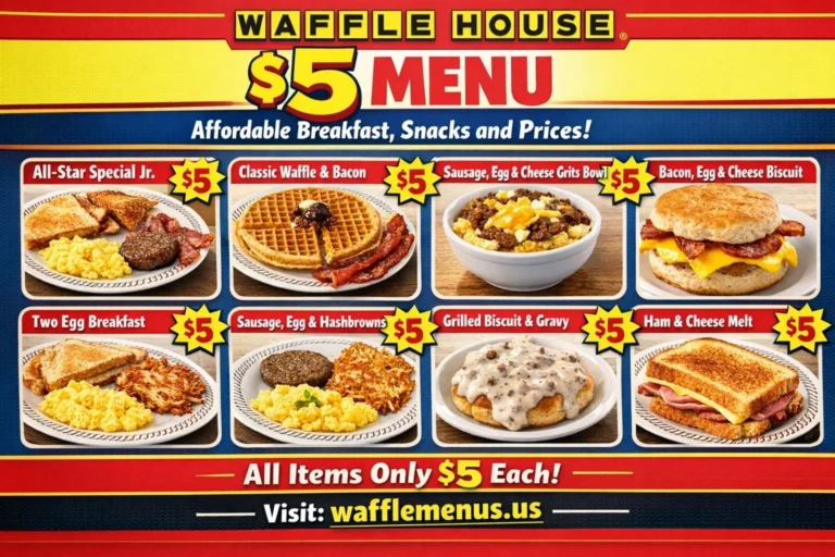 Waffle House $5 Menu Affordable Breakfast, Snacks and Prices 2026