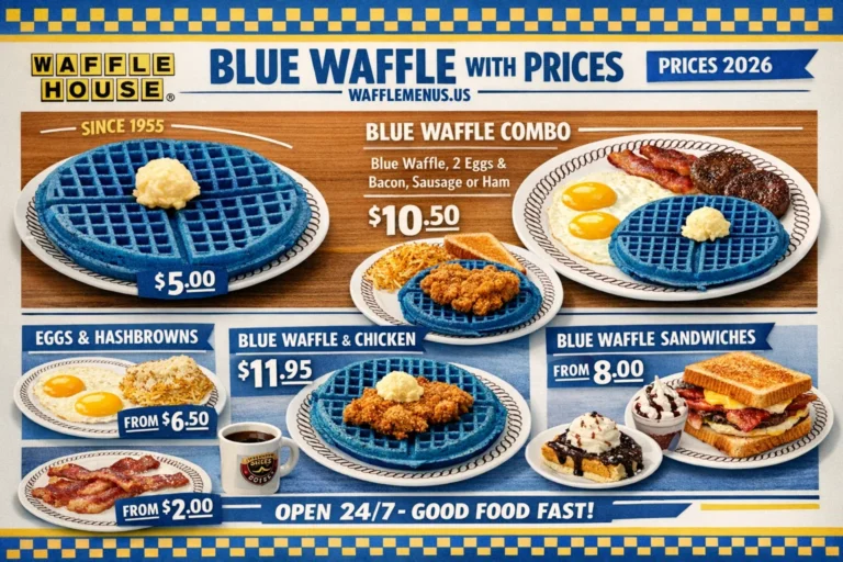 Waffle House Blue waffle Menu Price, Calories and Allergens Guide 2026