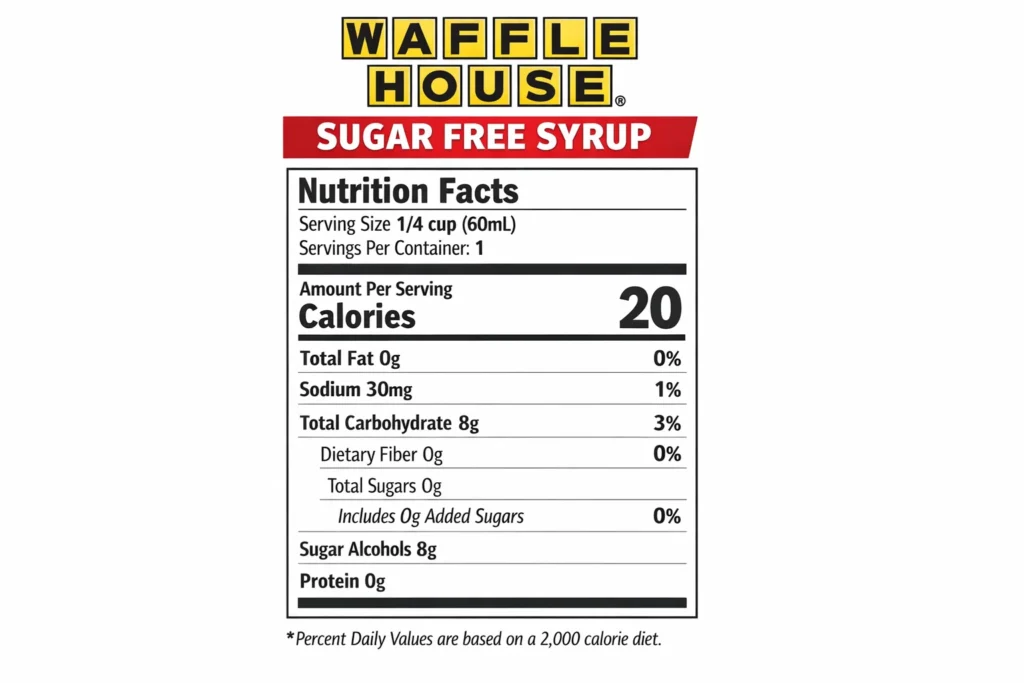 Waffle House Sugar Free Syrup Carbs and Calories