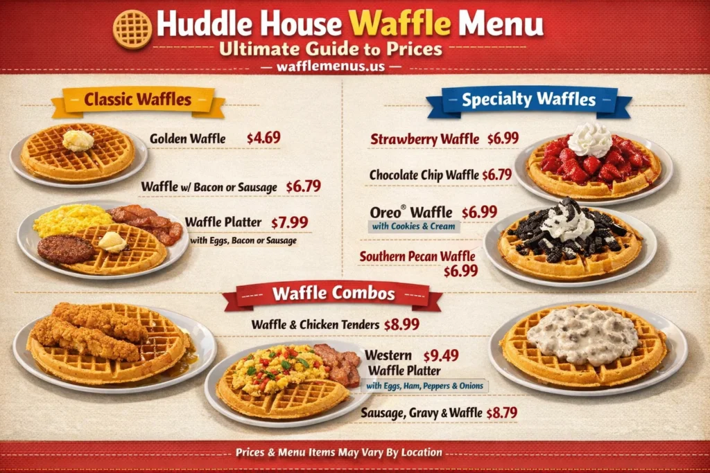 Huddle House Waffle Menu