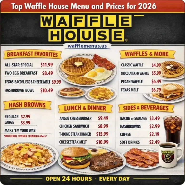 Top Waffle House Resturant Menu USA