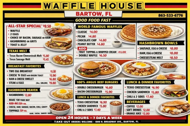Waffle House Bartow Menu