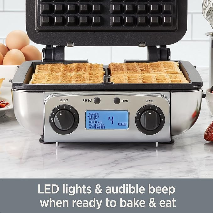All-Clad Electric Stainless Steel Waffle Maker 4 slice