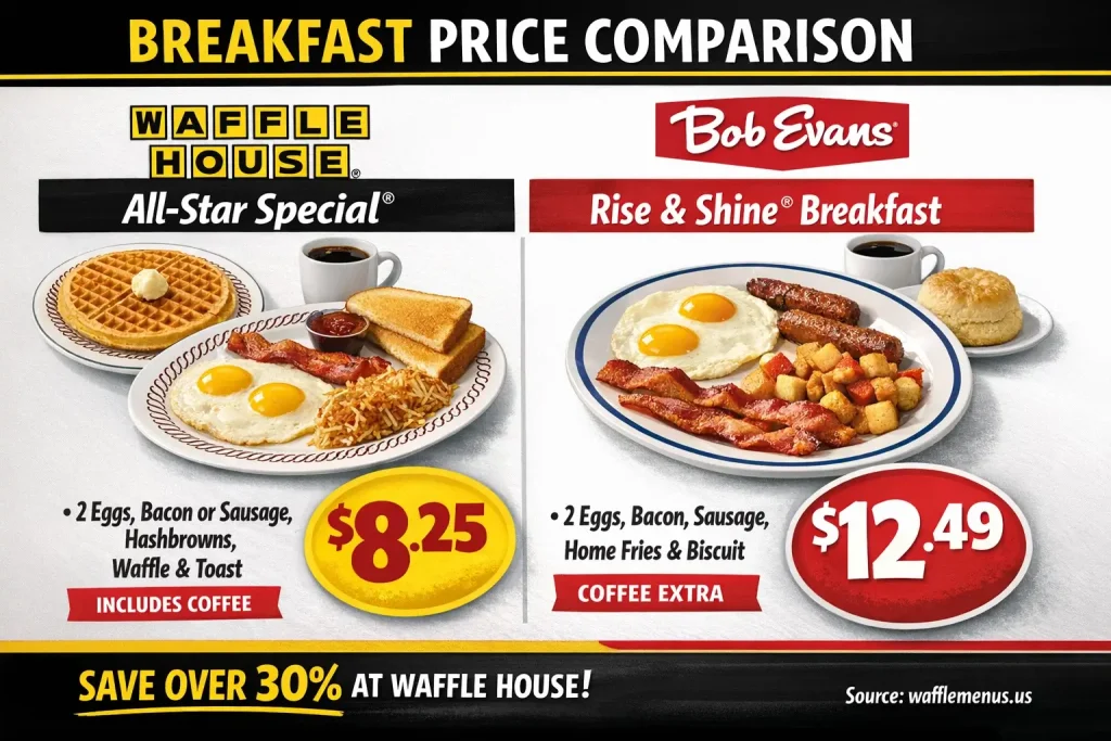 Best Waffle House vs Bob Evans Breakfast Current Price