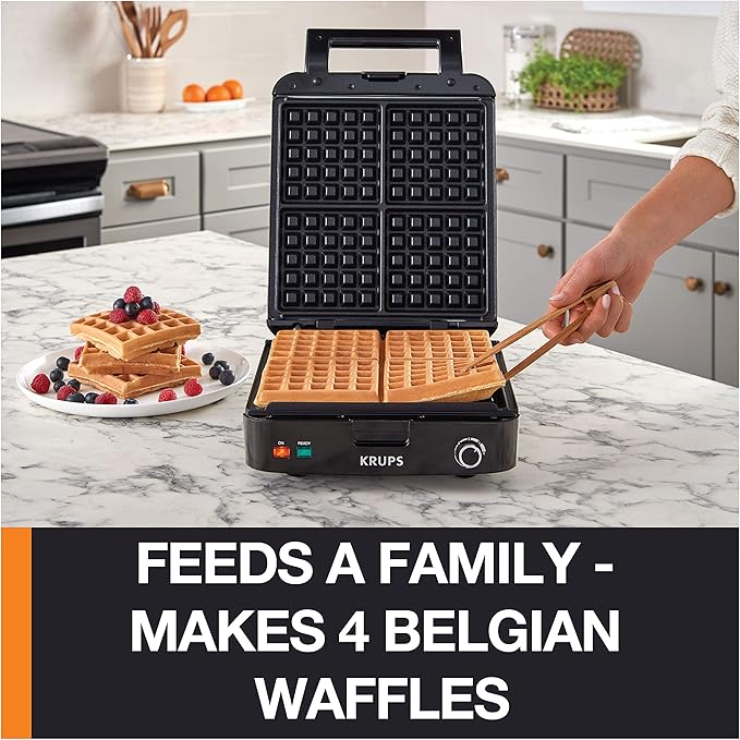 Great Belgian Waffle Make KRUPS 4-Slice Belgian Waffle Maker Menu