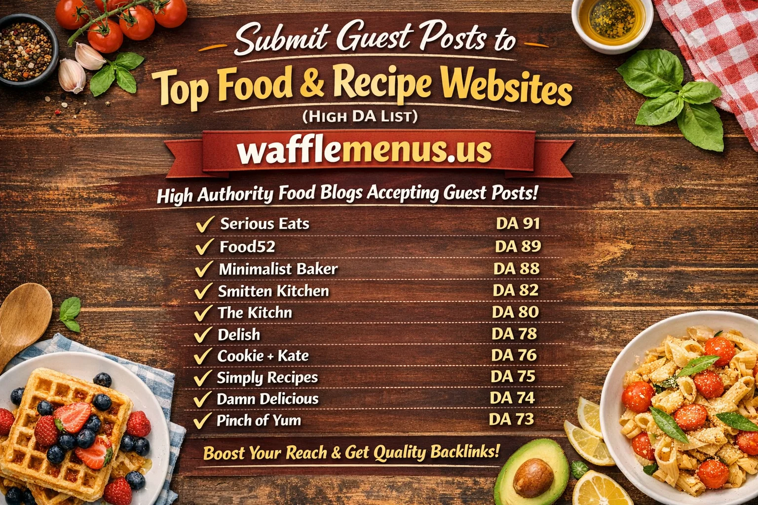 Submit Guest Posts to Affordable Food & Recipe Websites (High DA List)