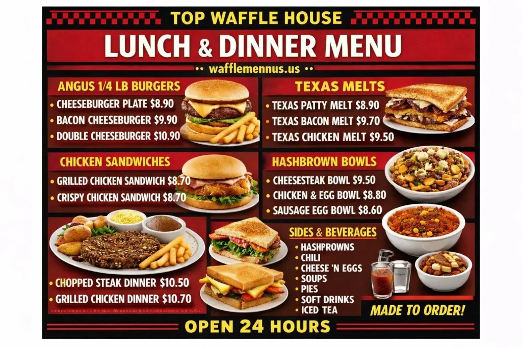 Top Waffle House Lunch and Dinner Menu