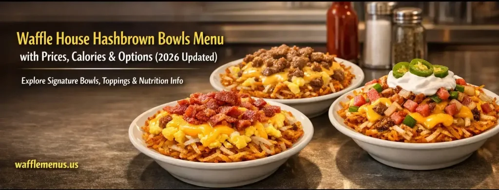 Waffle House Signature Hashbrown Menu Toppings, Bowls, Prices USA