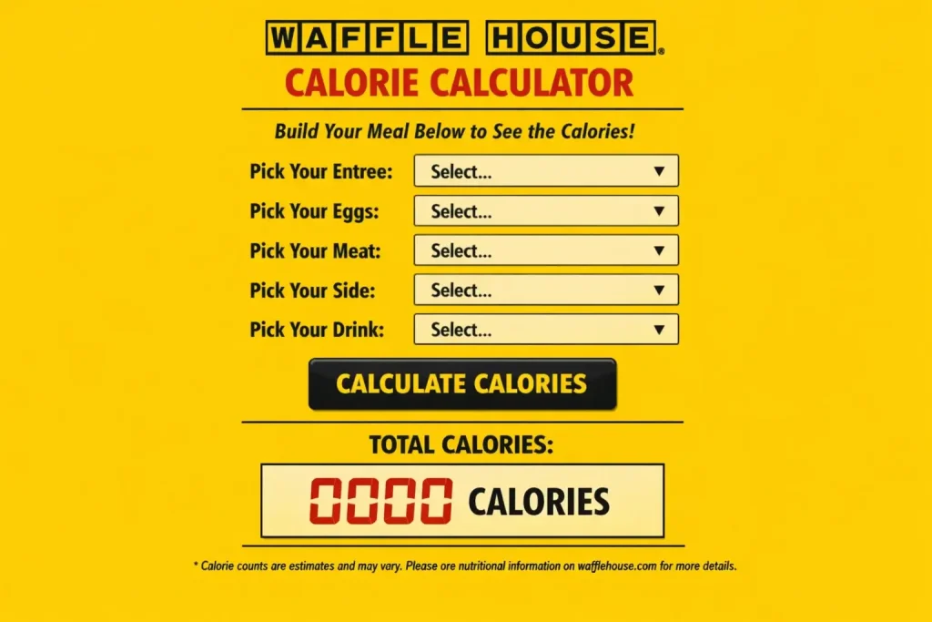 Waffle House USA Menu Calorie Calculator