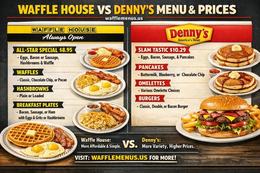 Waffle House or Denny's Menu with Prices Comparison