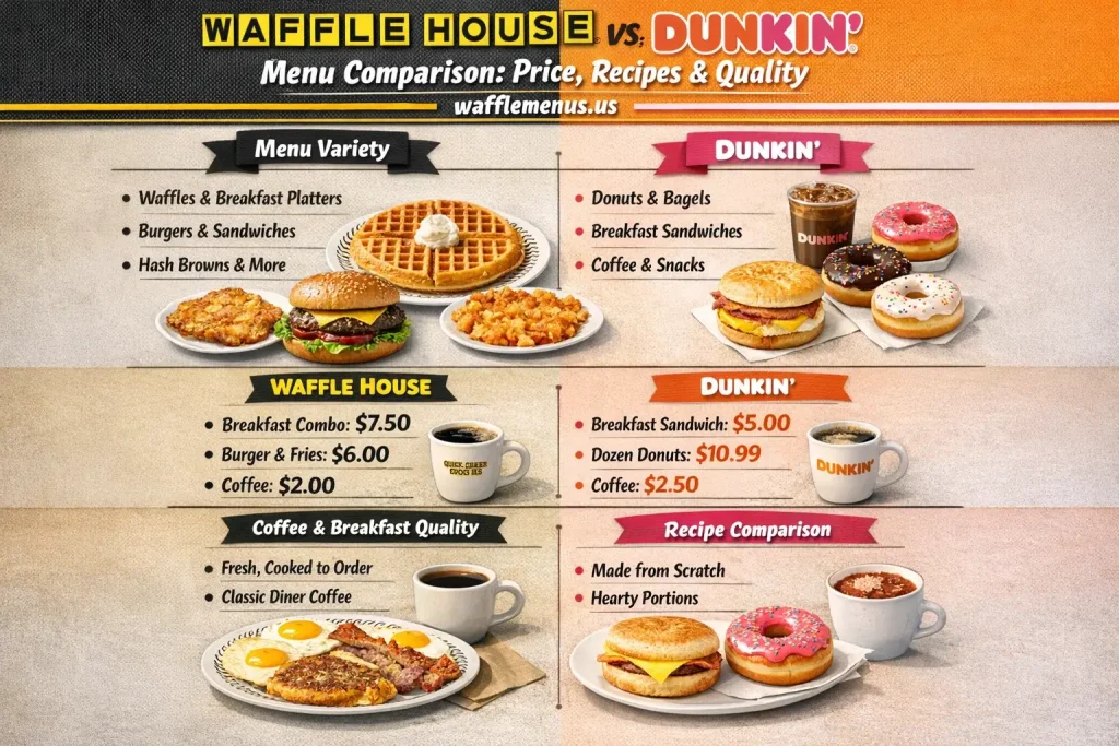 Waffle House vs Dunkin Menu Comparison Price Recipes and Quality