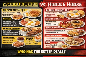 Waffle House vs Huddle House Menu with Prices