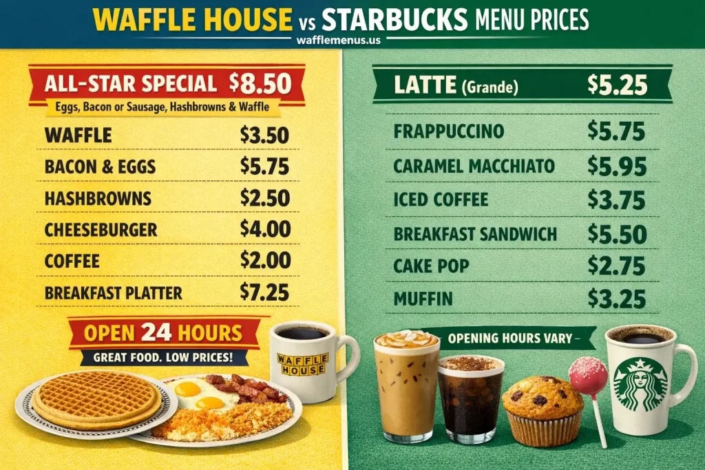 Waffle House vs Starbucks Menu Prices Complete Breakfast Comparison
